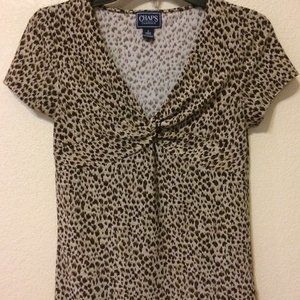Chaps Leopard Blouse Small